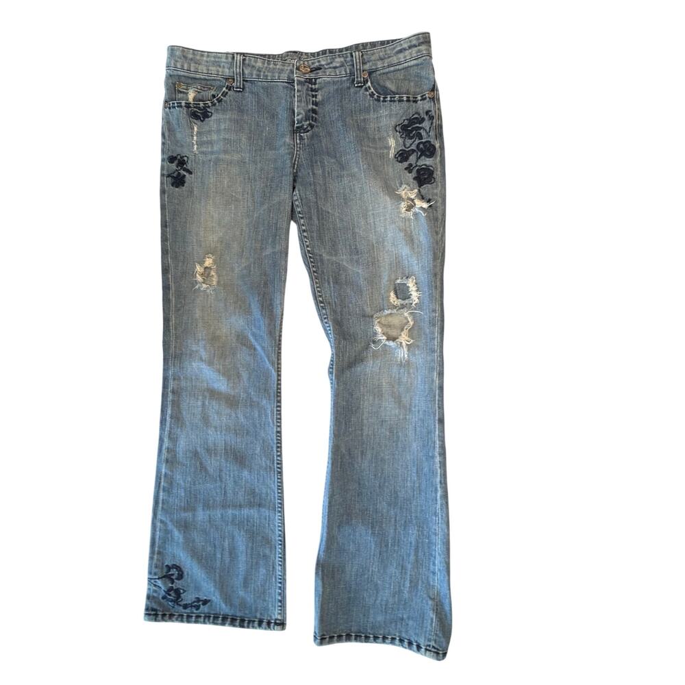 Vintage Y2k American Eagle embroidered jeans Size 14